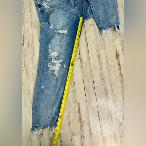 Judy Blue Jeans Womens 15/32 Blue Mid Rise Distressed Skinny - Picture 8 of 11